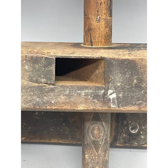 antique wood working tool plane g mills brass fittings stamped 8x9x4" READ - Picture 7 of 8